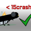 Less than 15 crashes mission B