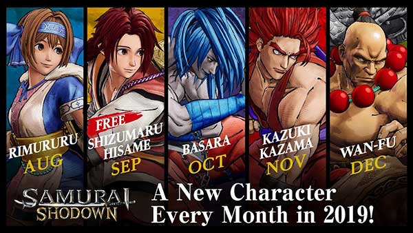 Samurai Shodown DLC Character Schedule/Roster (2019)