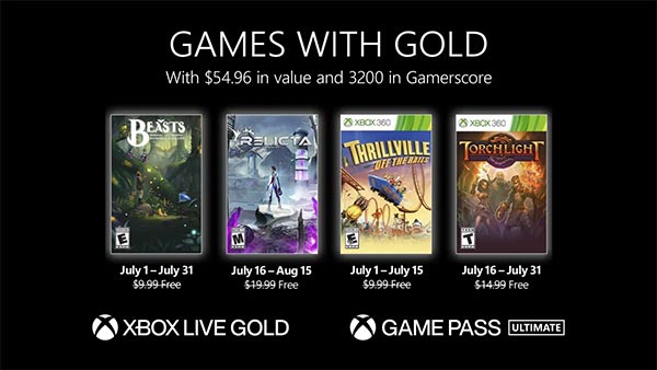 Xbox Games with Gold for July includes Torchlight, Thrillville: Off the Rails and more