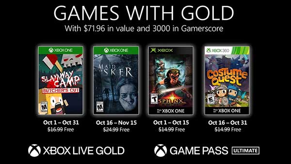 Xbox Games with Gold free games October 2020