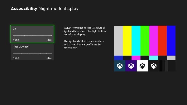 Accessibility Night mode display