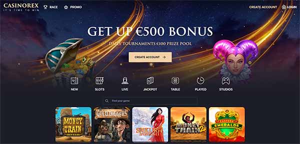 Play with real money in online casino CasinoRex