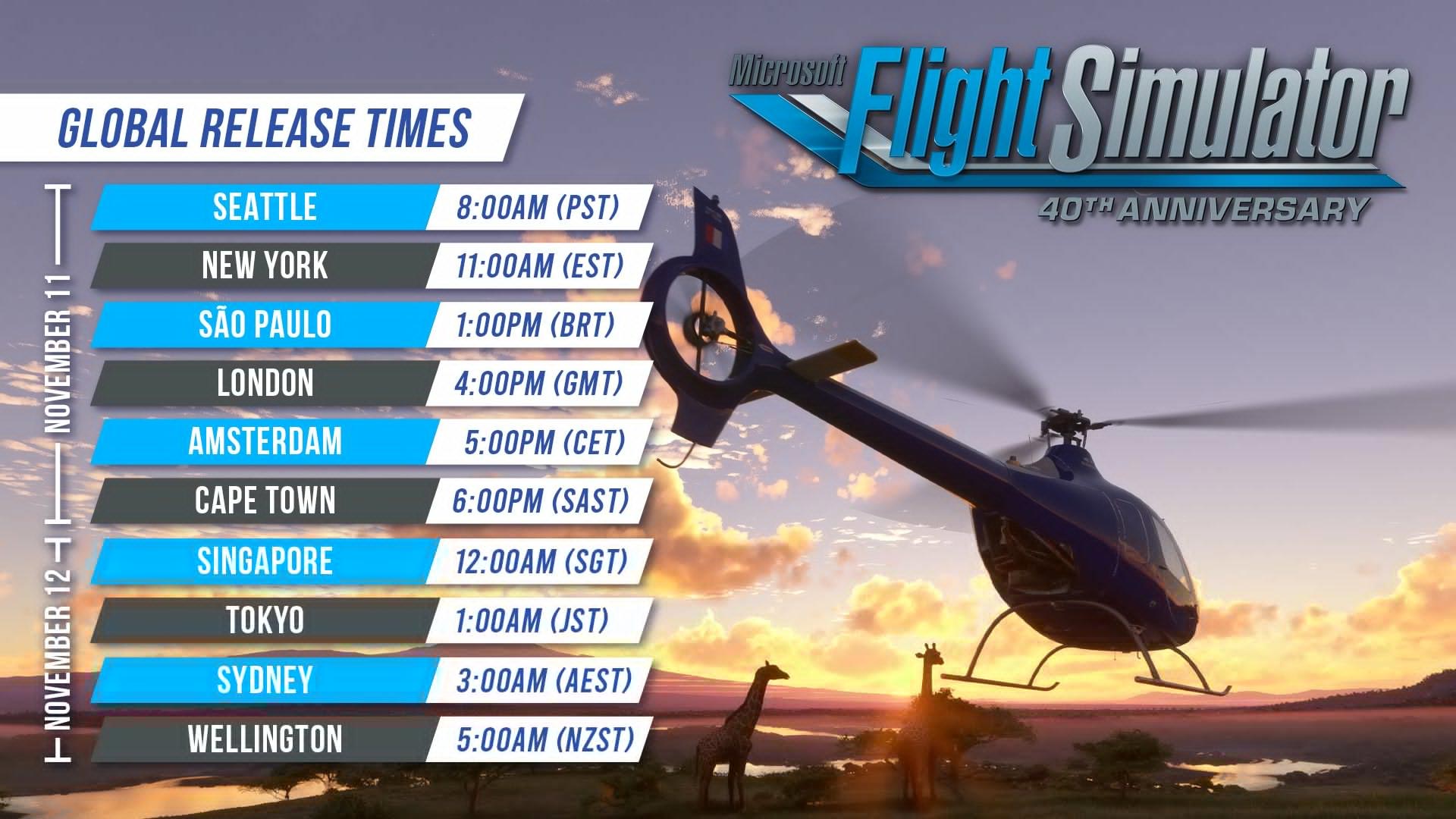 Microsoft Flight Simulator Sim Update 11 (40th Anniversary Edition) Launches This Week; Global Release Times Revealed!