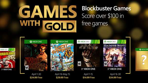 April 2016 Games with Gold for Xbox One and Xbox 360