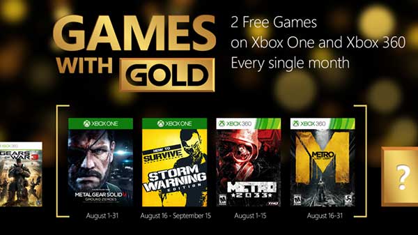 Xbox Games with Gold August 2016