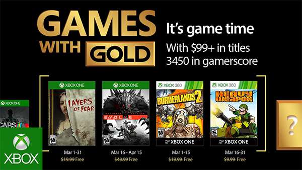 Xbox Live Games With Gold Revealed For March 2017