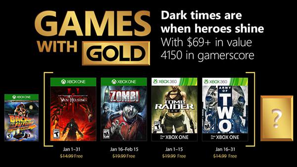 Xbox Live Games With Gold For January 2018 - Van Helsing, Zombi, Tomb Raider, Army of Two