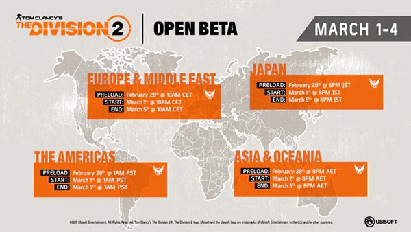 Tom Clancy's The Division 2 Open Beta Dates & Times