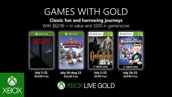 Xbox Games With Gold July 2019