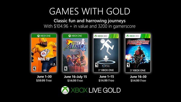 Xbox Games With Gold June 2019: NHL 19, Rivals of Aether, Portal: Still Alive & Earth Defense Force 2017