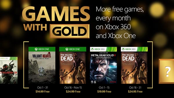 Xbox Live Games With Gold October 2015