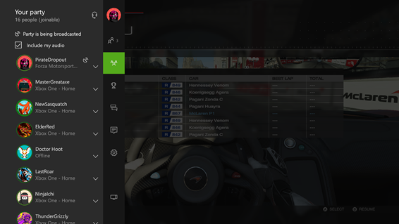 16-person Party Chat on Xbox One