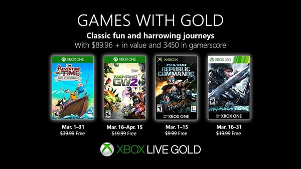 March 2019 Xbox Games With Gold