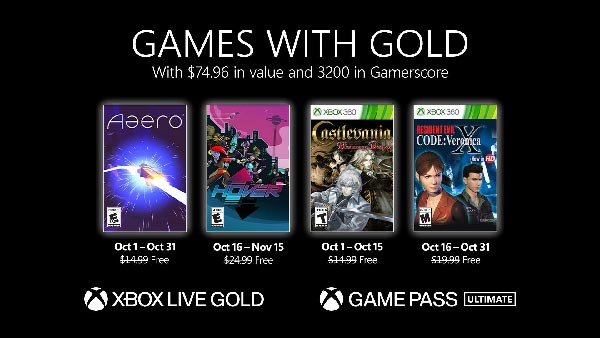 Xbox Games With Gold October 2021