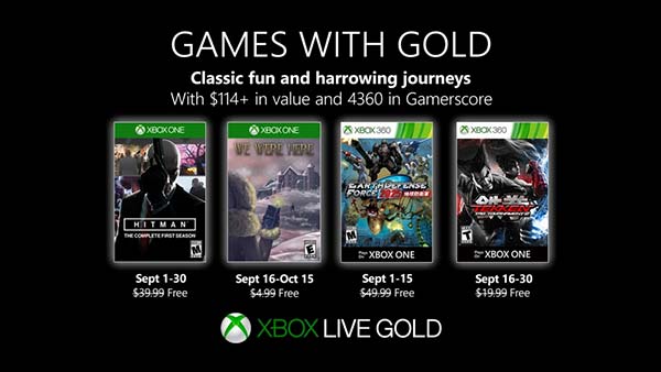 Microsoft announces Xbox Games With Gold lineup for September 2019