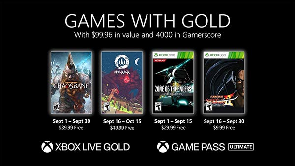 Xbox Games with Gold for September 2021