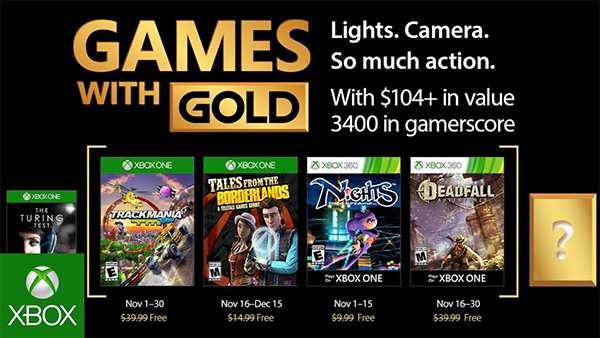 Xbox Live Games With Gold for November 2017